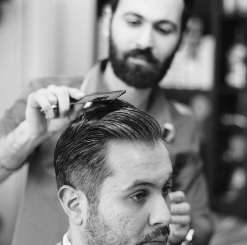 man getting shaved